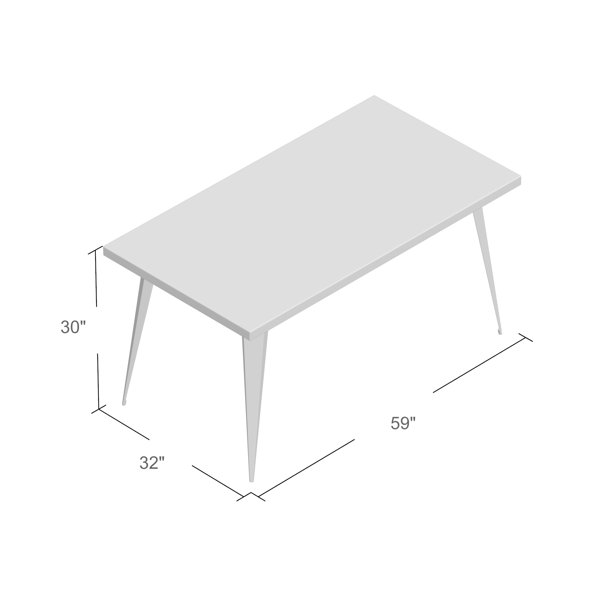 Borough Wharf 150Cm Steel Dining Table & Reviews Wayfair.co.uk